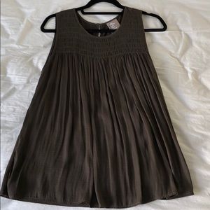 Dark olive green tank blouse